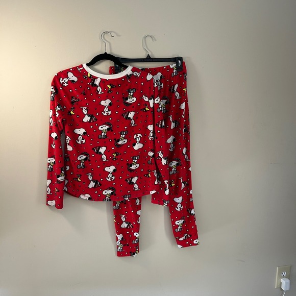 Peanuts Snoopy Pajama Set XS Red White Sleepwear Loungewear Womens - Picture 6 of 6
